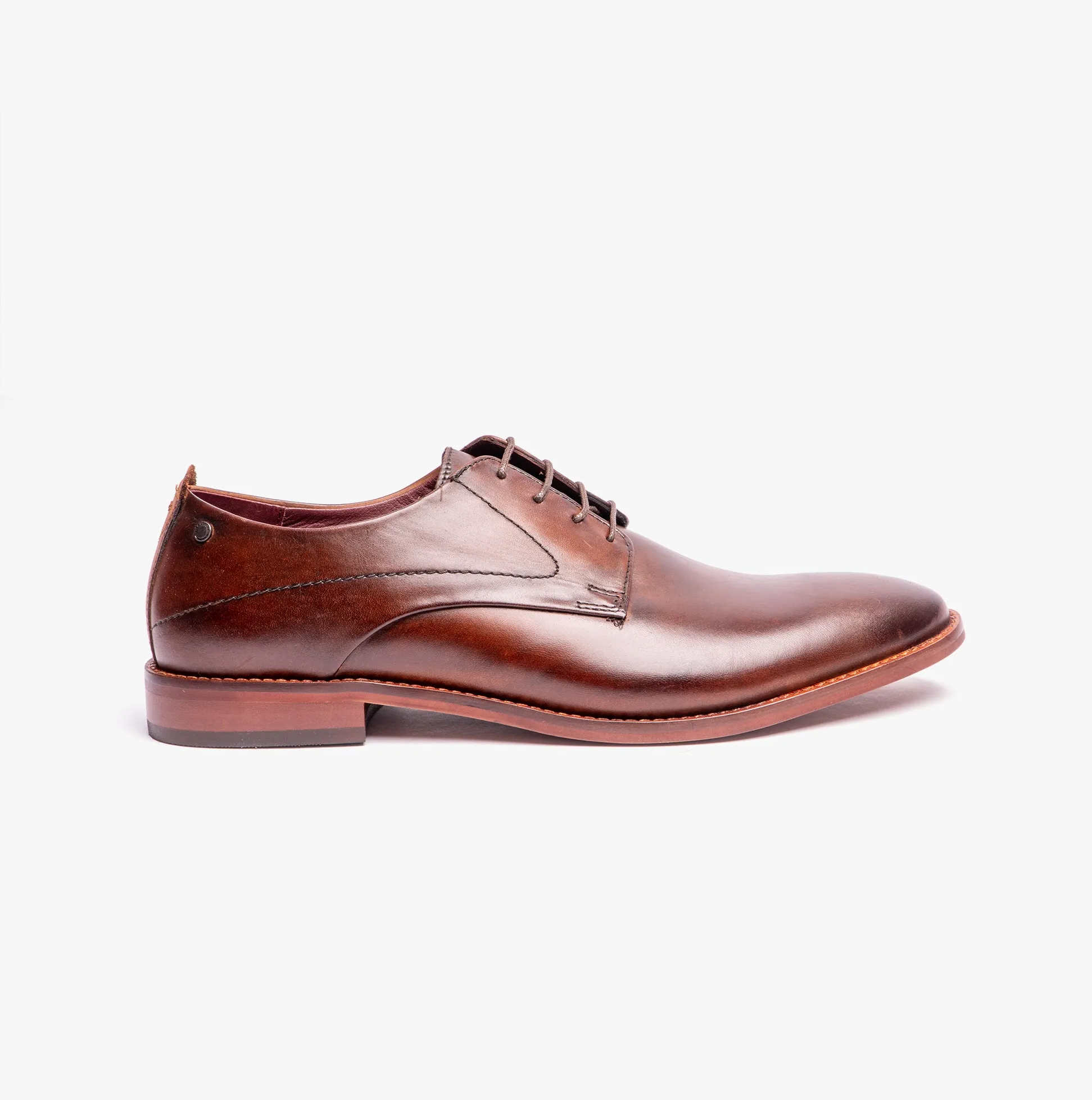 Base London SCRIPT Mens Leather Derby Shoes Brown sold by Shuperb