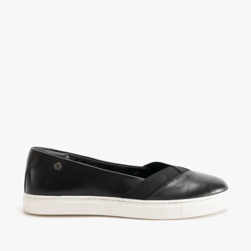 Hush Puppies TIFFANY Womens Leather Slip On Pumps Black/White sold by Shuperb