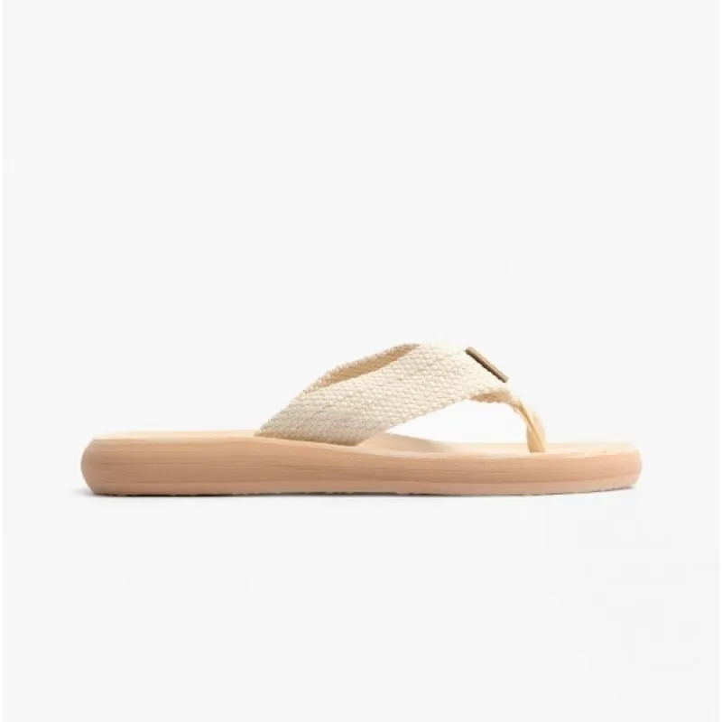 Rocket Dog SUNSET WEBBING Womens Flip Flops Cream sold by Shuperb