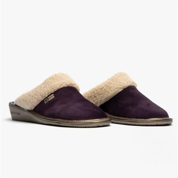 Nordikas 1753 (AFELPADO) Womens Suede Mule Slippers Purple sold by Shuperb product image thumbnail 2