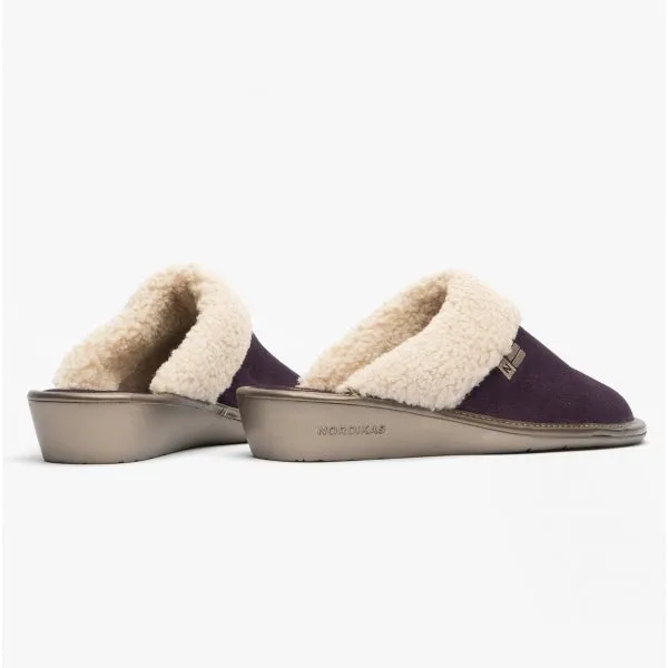 Nordikas 1753 (AFELPADO) Womens Suede Mule Slippers Purple sold by Shuperb product image thumbnail 3