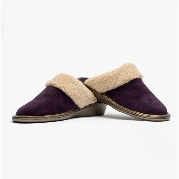 Nordikas 1753 (AFELPADO) Womens Suede Mule Slippers Purple sold by Shuperb product image thumbnail 4
