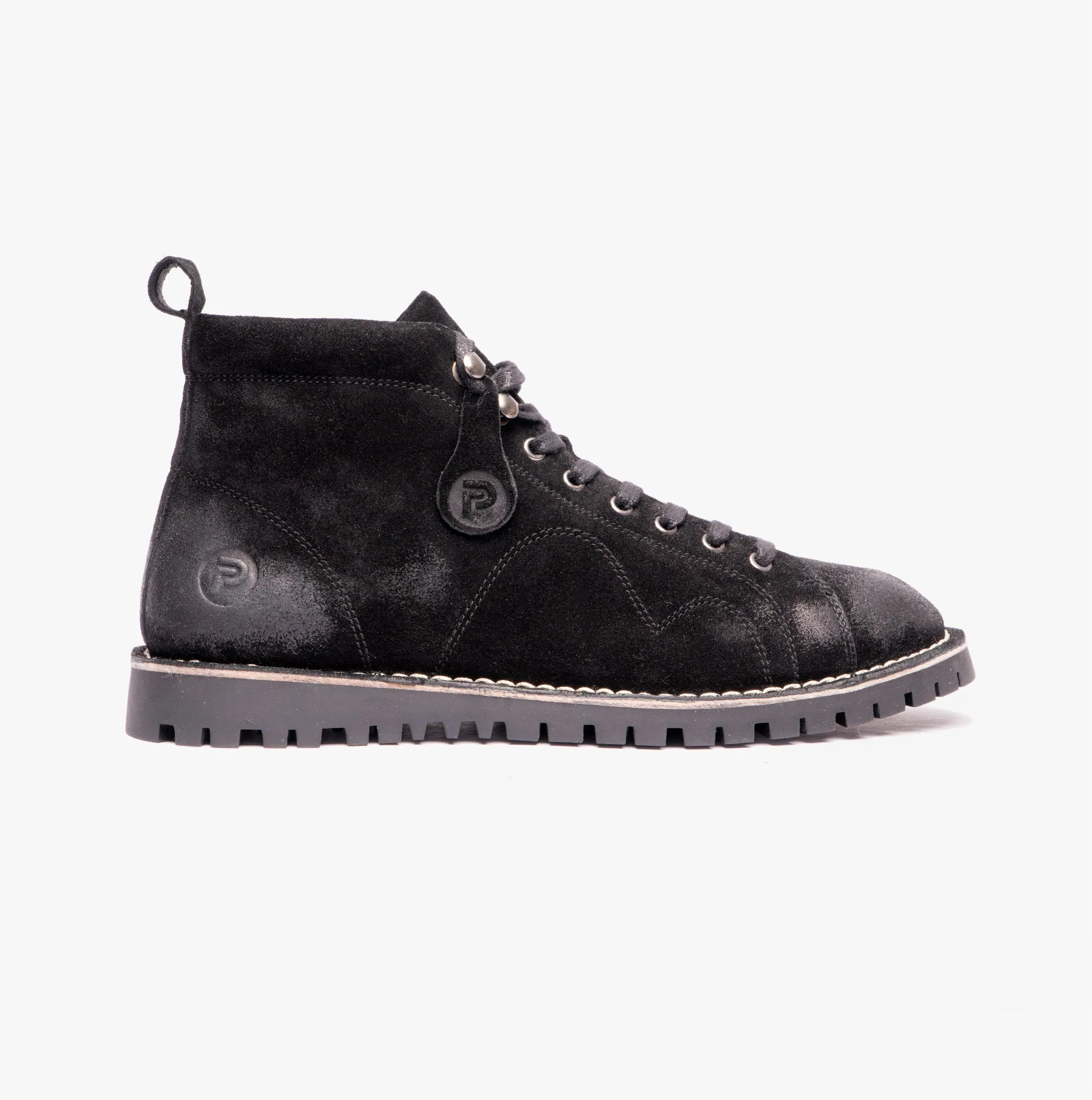 Popps 1961 MOD Mens Suede Monkey Boots Black sold by Shuperb