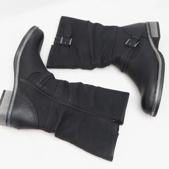 Rieker 98860-00 Womens Calf Length Boots Black sold by Shuperb product image thumbnail 2