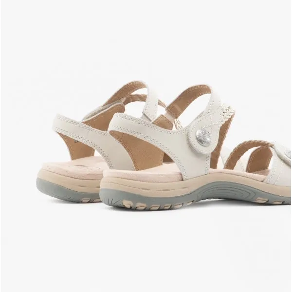 Free Spirit MALIBU Womens Leather Touch Fasten Sandals Sand White sold by Shuperb product image thumbnail 5