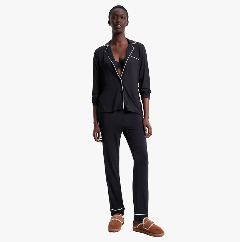 Tommy Hilfiger MODAL SHIRT PIPPING Womens Top Black made by Tommy Hilfiger