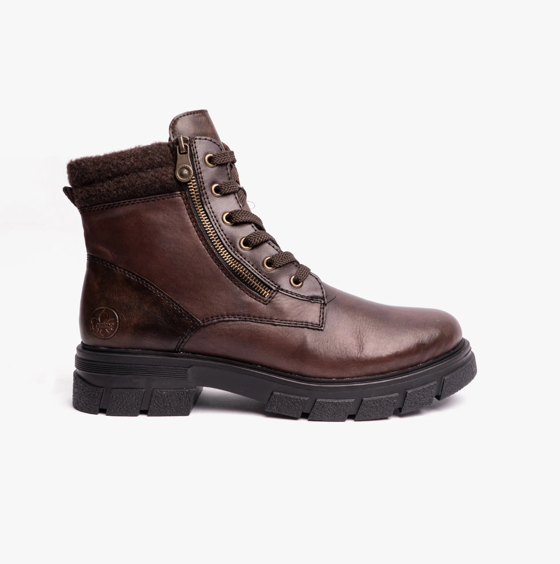 Rieker Z9103-25 Womens Leather Boots Brown sold by Shuperb