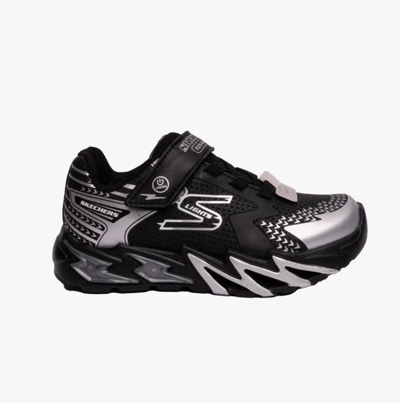 Skechers 400138L/BKSL FLEX-GLOW BOLT Boys Sport Black/Sliver sold by Shuperb