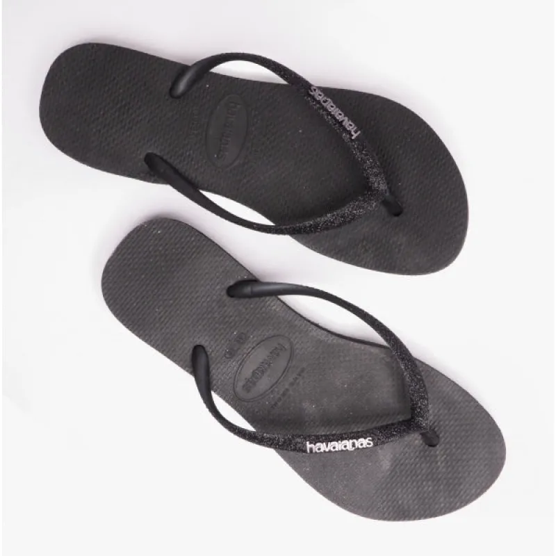 HAV SLIM FLATFORM SPARKLE Ladies Flip-Flops Black sold by Shuperb