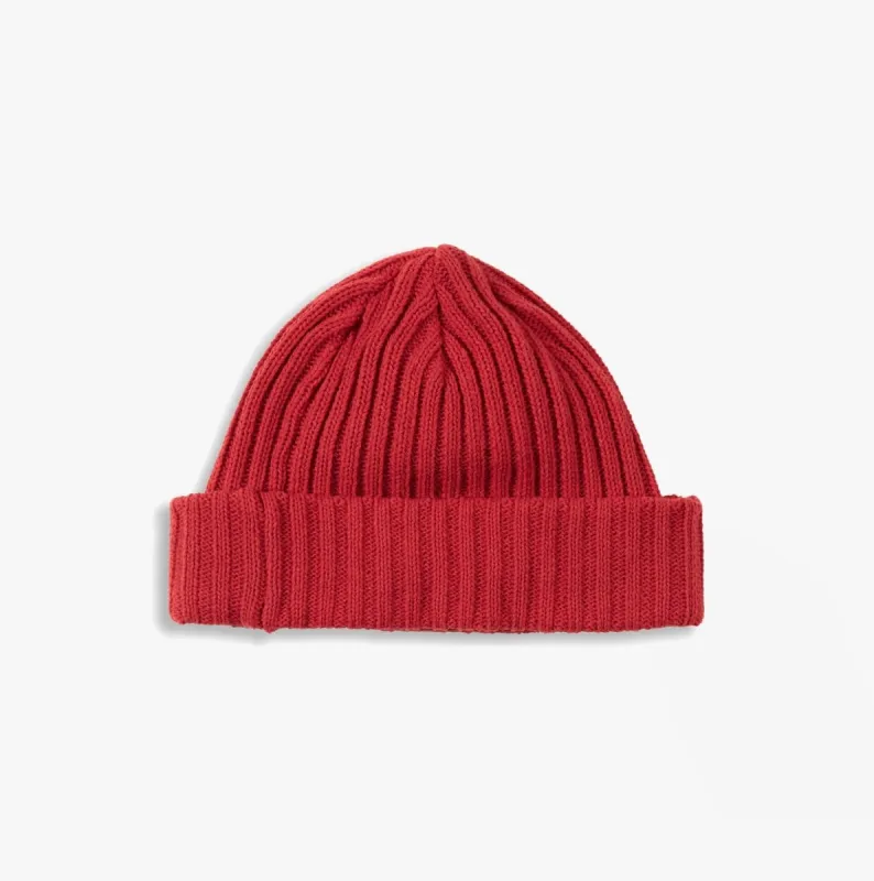 RIBBED BEANIE Mens Brilliant Red sold by Shuperb