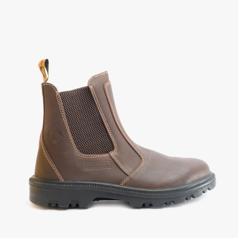 FS131 Mens Leather Safety Dealer Boots Brown sold by Shuperb