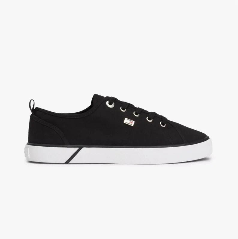 Tommy Hilfiger CANVAS SNEAKER Womens Sneakers Black sold by Shuperb