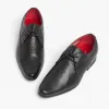 Front ROSSI Boys School Shoes Black sold by Shuperb