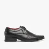 Front ROSSI Boys School Shoes Black sold by Shuperb