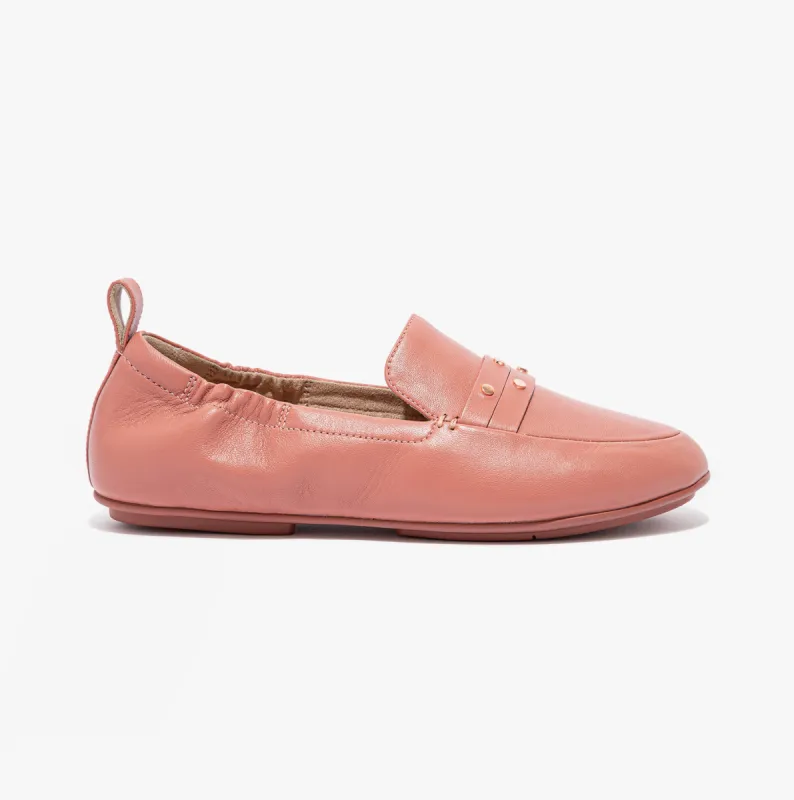 FitFlop EN2-955 ALLEGRO STUDDED LEATHER Womens Loafers Warm Rose sold by Shuperb