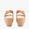 Mephisto LISSANDRA Womens Leather Wedge Sandals Camel/Python sold by Shuperb