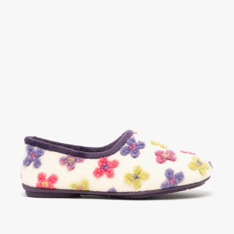 Sleepers GRACIE Womens Knitted Full Slippers Cream Multi sold by Shuperb