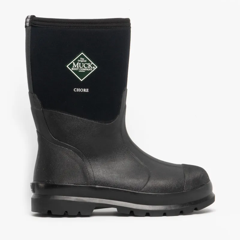 Muck Boots CHORE MID Unisex Rubber Wellington Boots Black sold by Shuperb