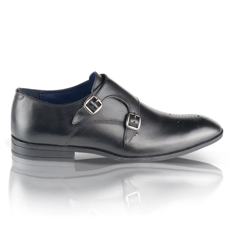 KRAMER Mens Monkstrap Shoes Black sold by Shuperb