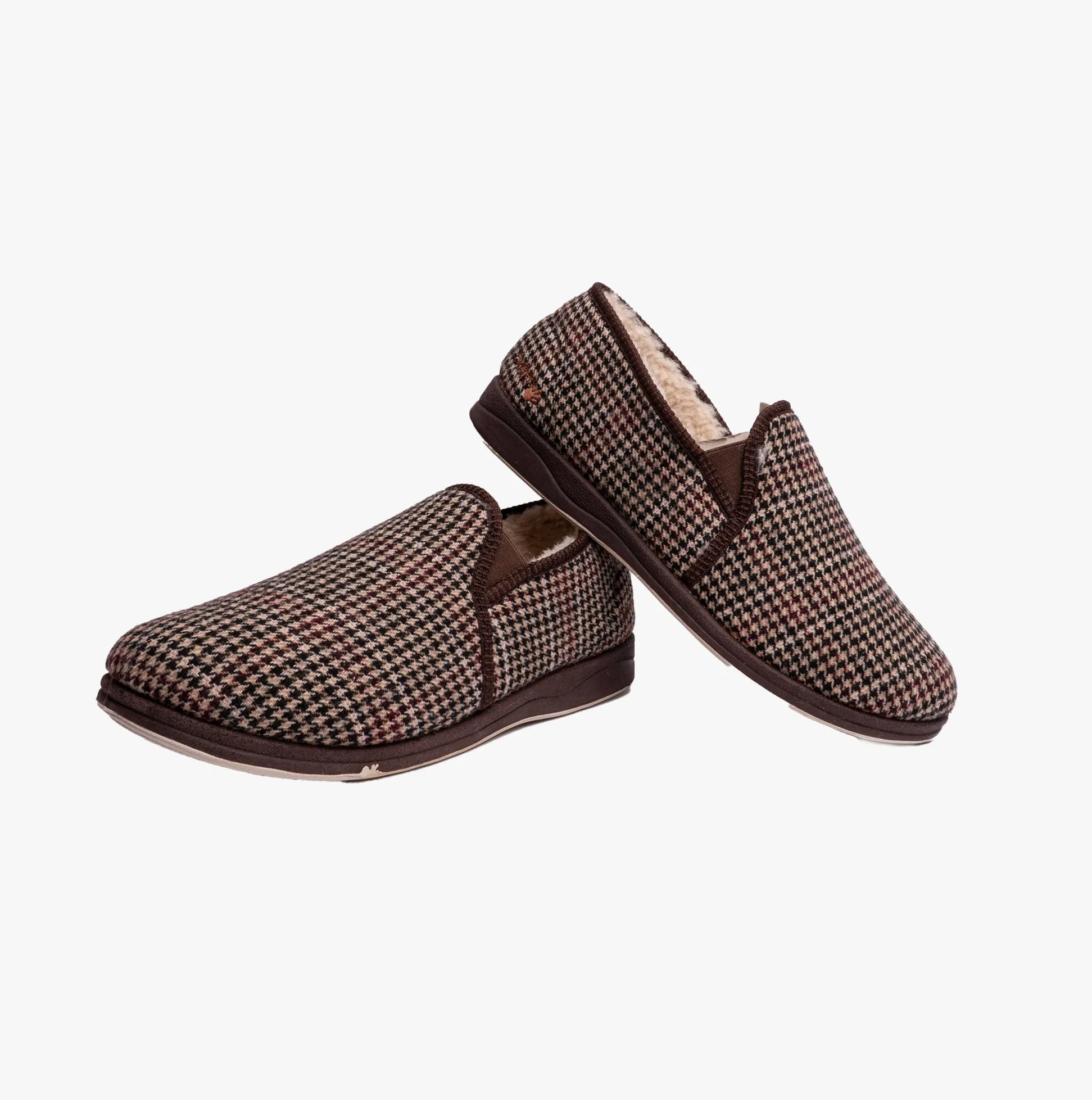 ALBERT 2 Mens (G Fit) Slippers Brown Hounds Tooth sold by Shuperb product image thumbnail 4
