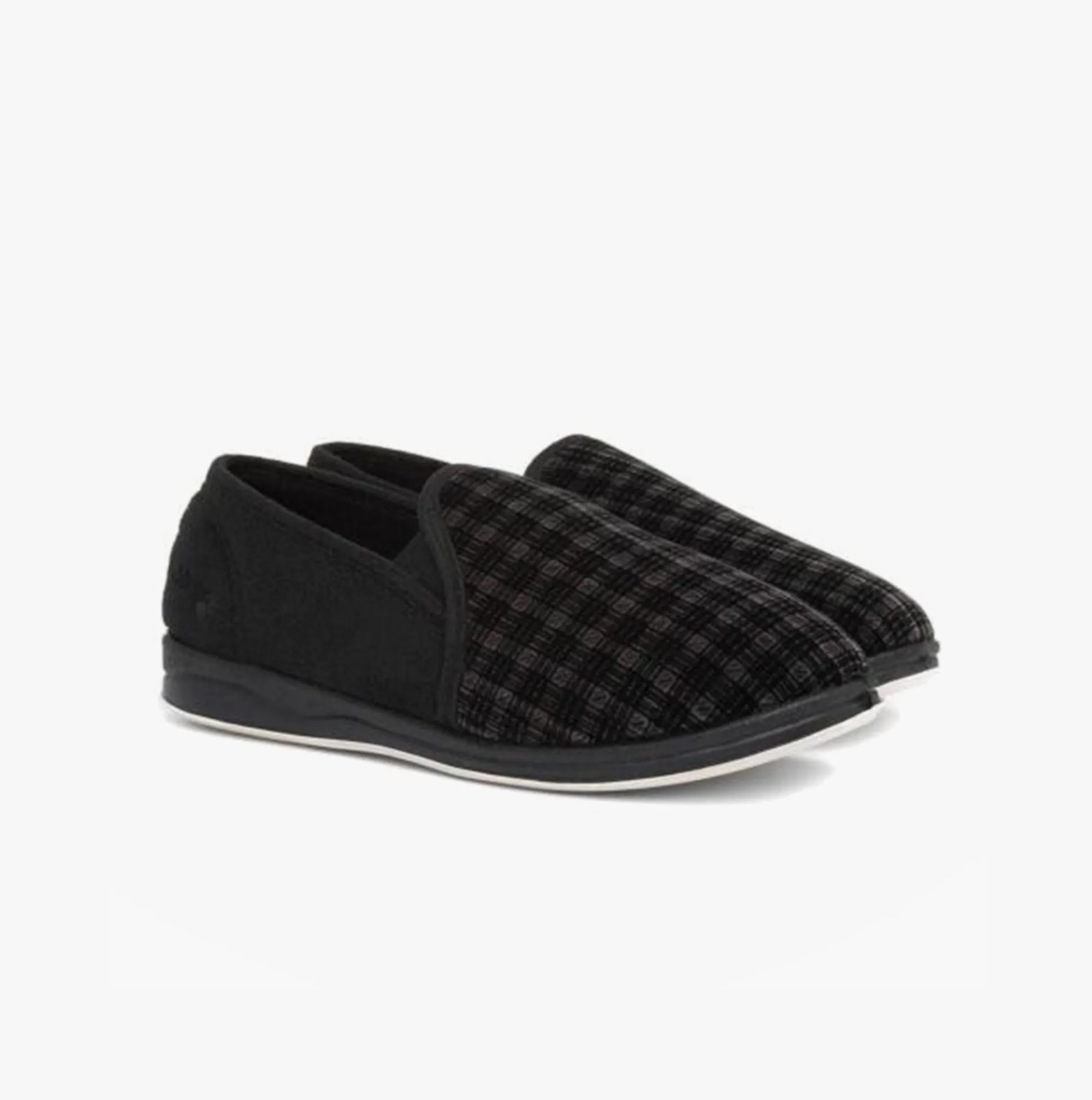 ALBERT Mens Slippers Black Mixed Check sold by Shuperb product image thumbnail 3
