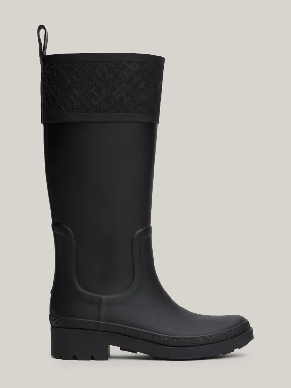 Tommy Hilfiger RUBBER Womens Long Boots Black made by Tommy Hilfiger