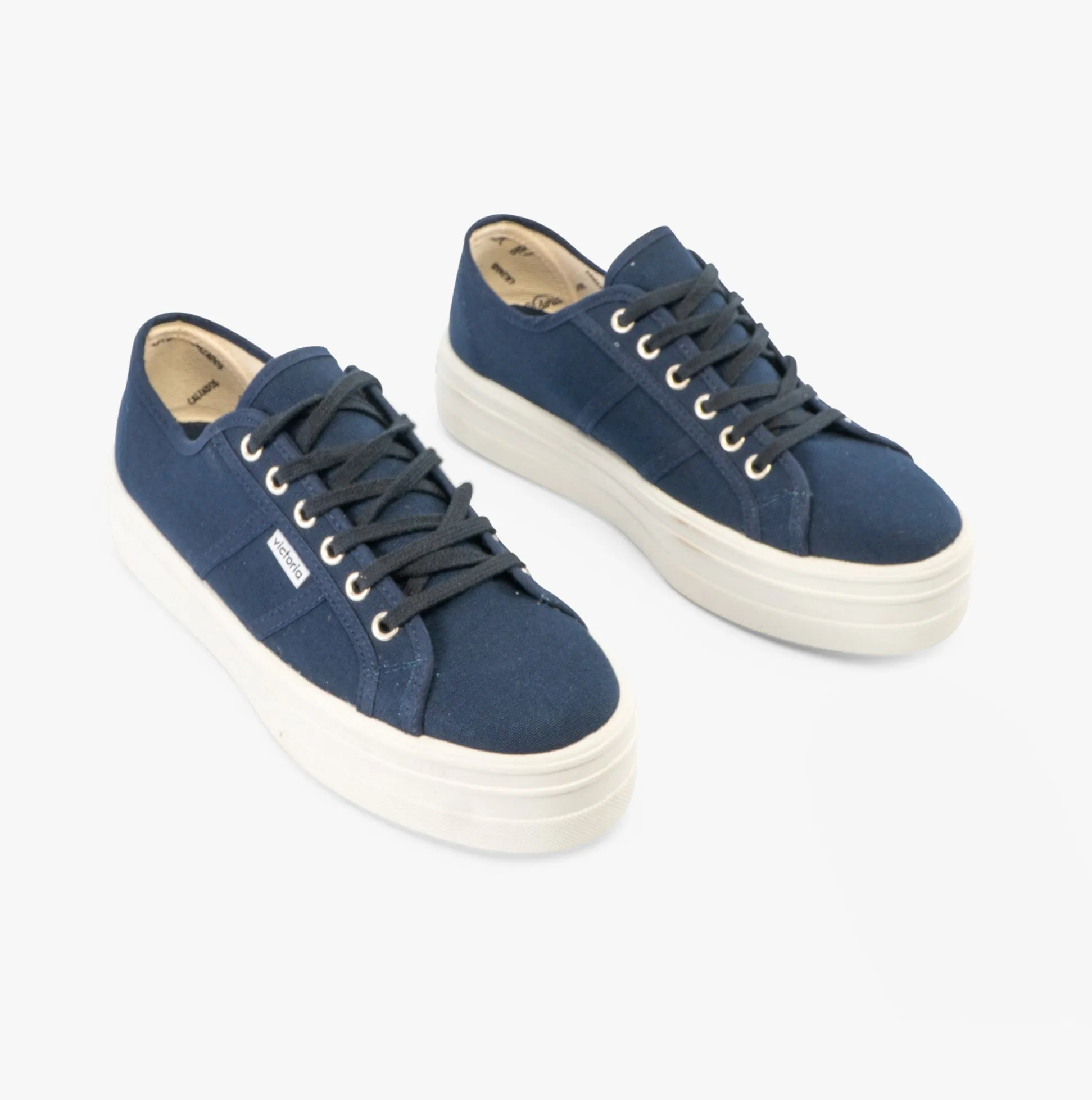 Victoria BARCELONA Womens Platform Canvas Trainers Blue sold by Shuperb product image thumbnail 4