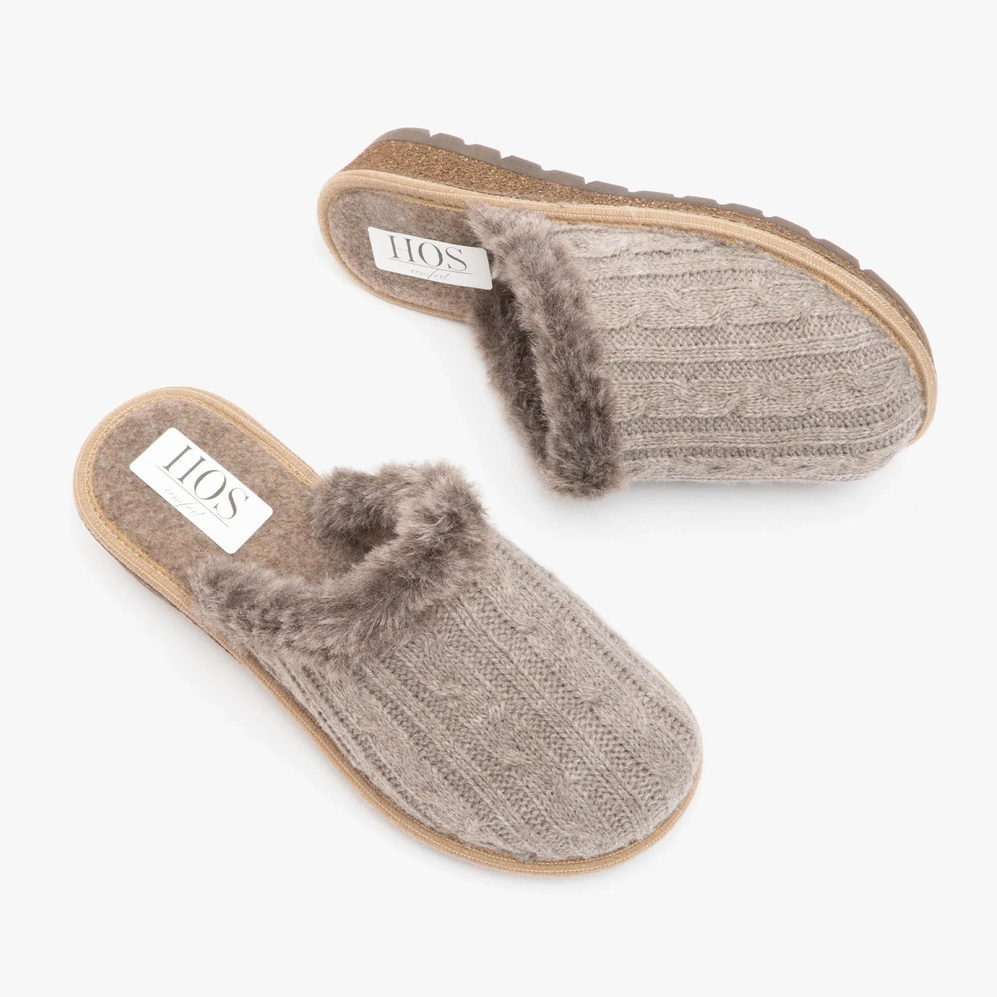 HOS Comfort MEGAN Womens Wool Mule Slippers Beige sold by Shuperb product image thumbnail 3