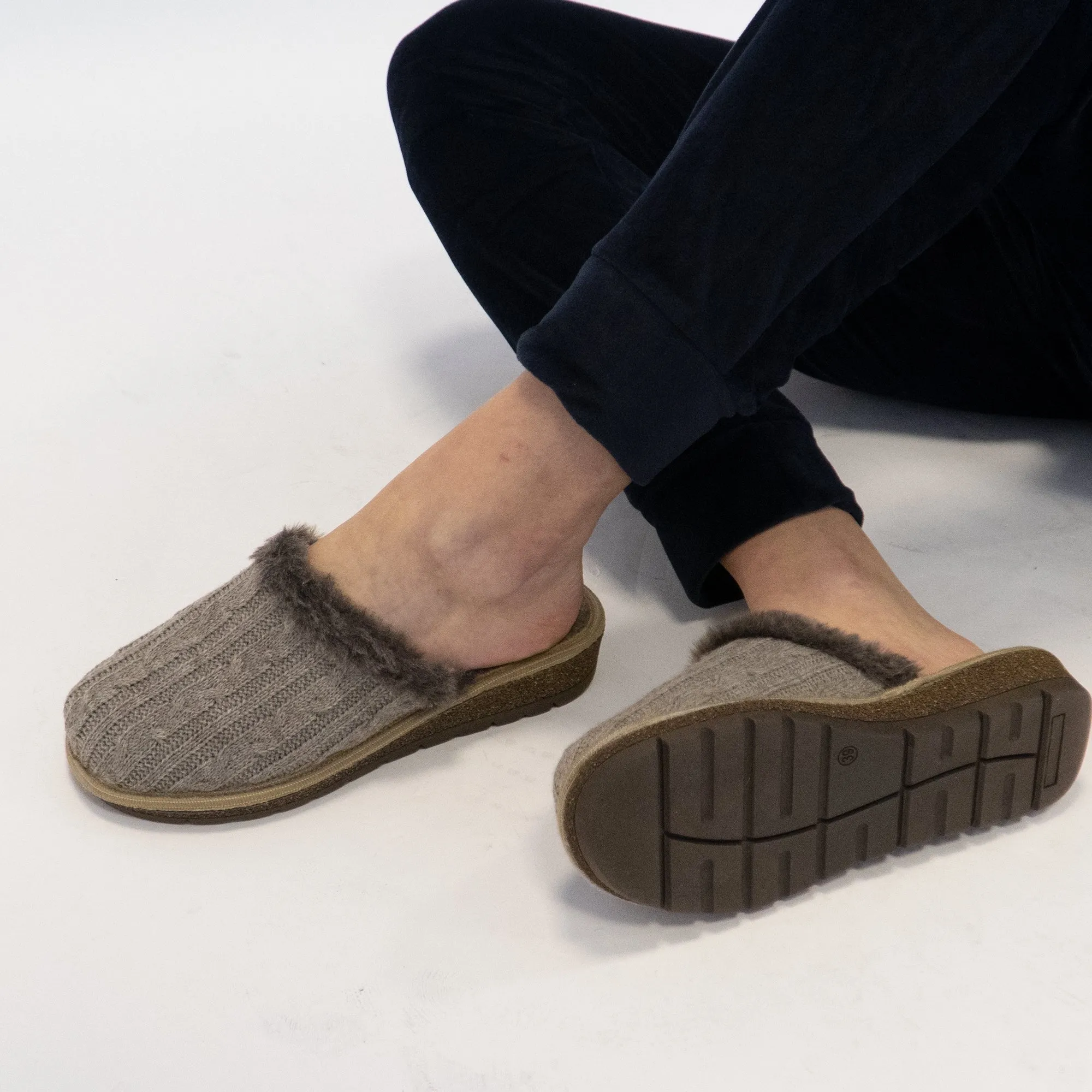 HOS Comfort MEGAN Womens Wool Mule Slippers Beige sold by Shuperb product image thumbnail 2
