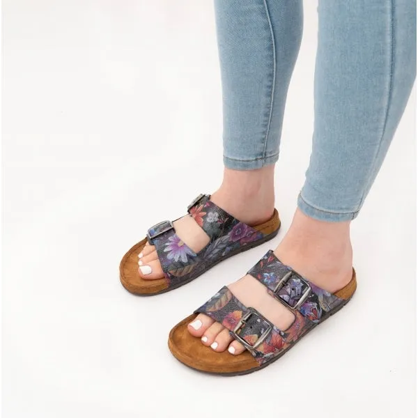 5864 Ladies Leather Mule Sandals Multi sold by Shuperb product image thumbnail 2