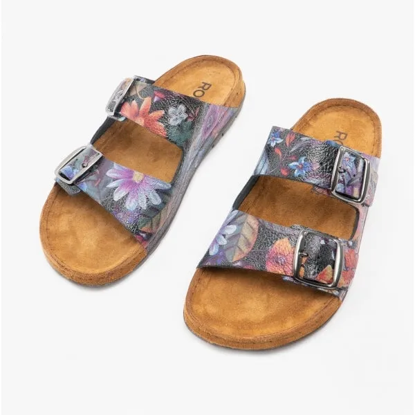 5864 Ladies Leather Mule Sandals Multi sold by Shuperb product image thumbnail 3