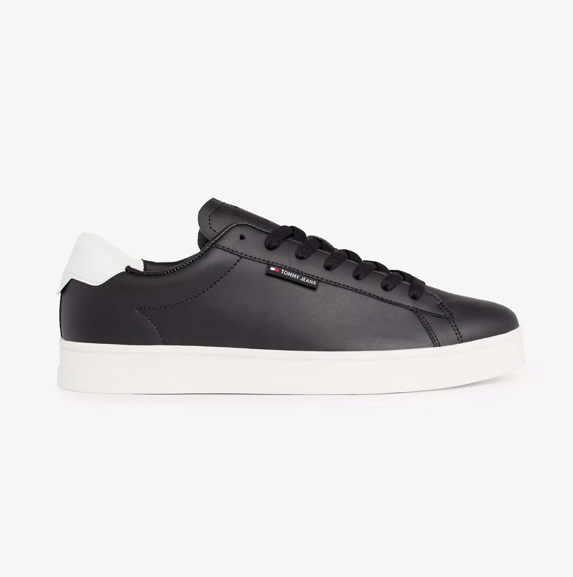 TJM LEATHER LOW CUPS Mens Trainers Black sold by Shuperb