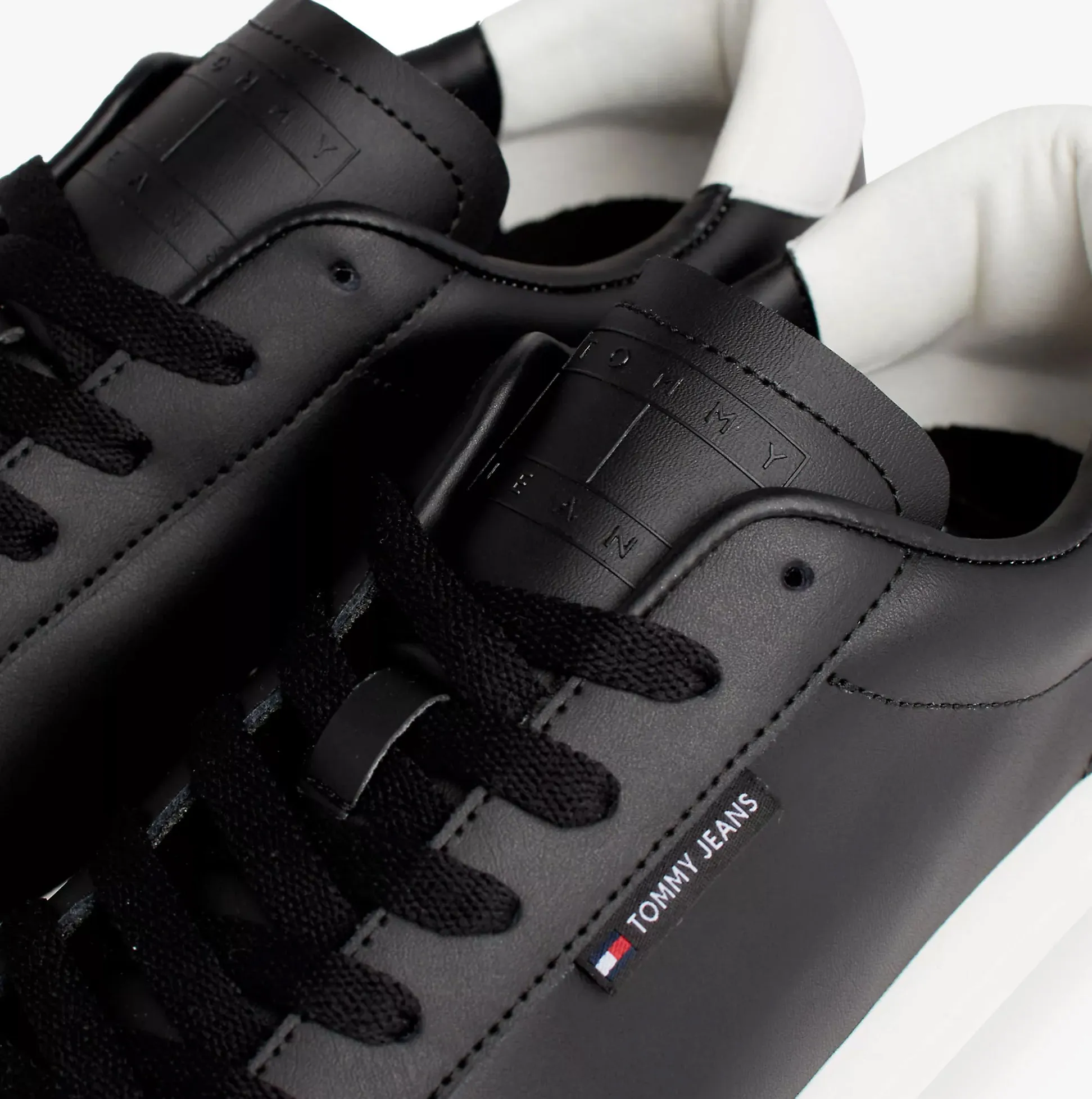 TJM LEATHER LOW CUPS Mens Trainers Black sold by Shuperb product image thumbnail 4