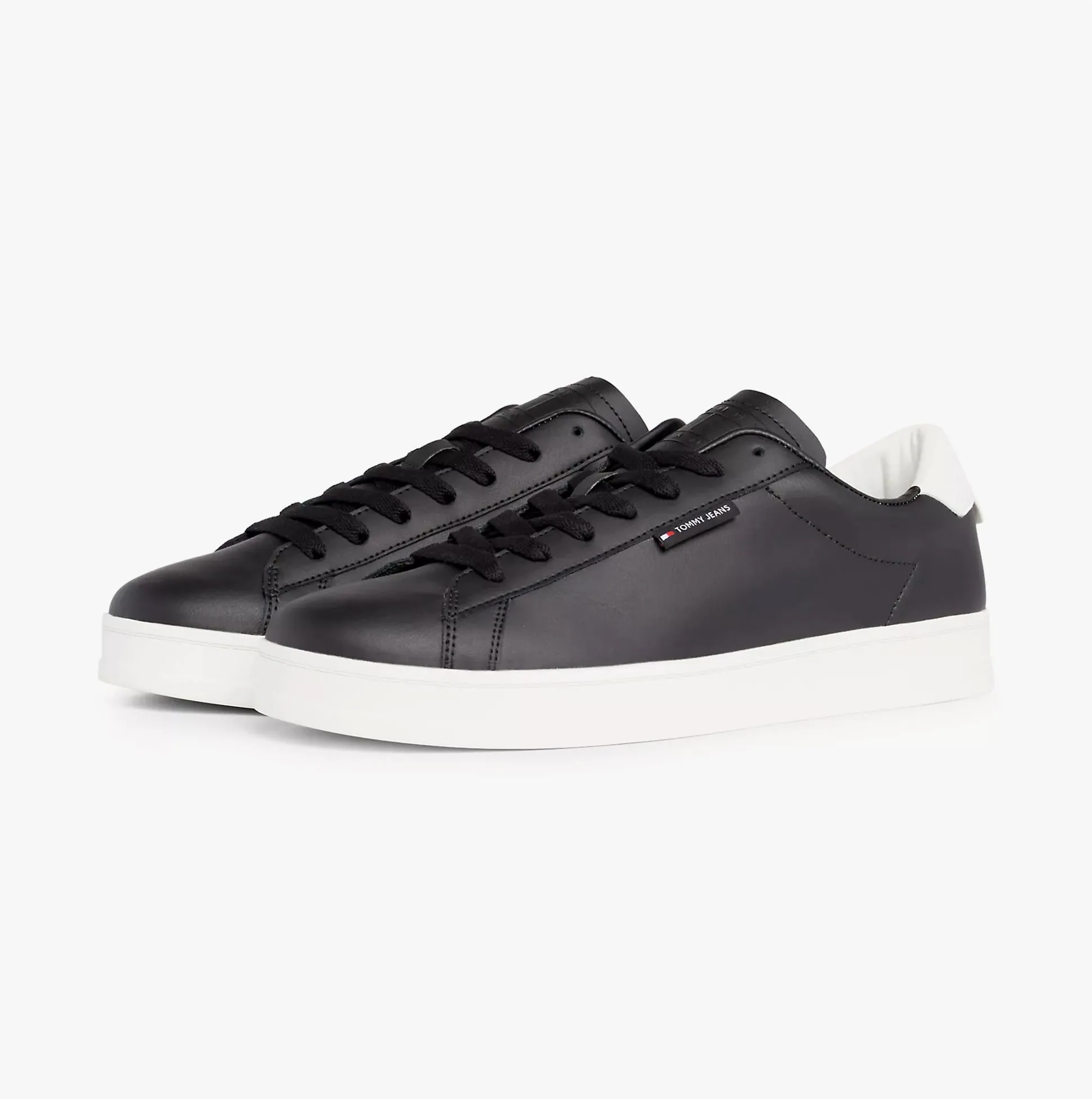 TJM LEATHER LOW CUPS Mens Trainers Black sold by Shuperb product image thumbnail 3