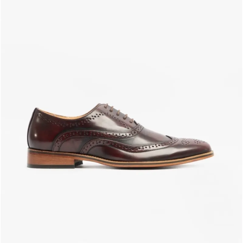 FRANCIS Mens Wingcap Brogues Oxblood sold by Shuperb