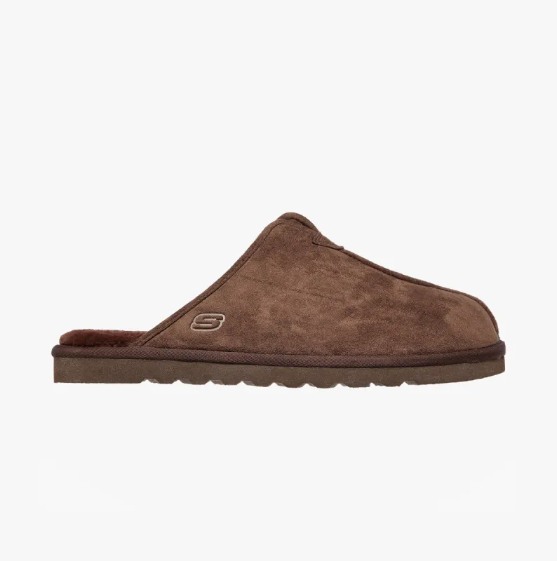 RENTEN PALCO Mens Mule Slippers Chocolate sold by Shuperb