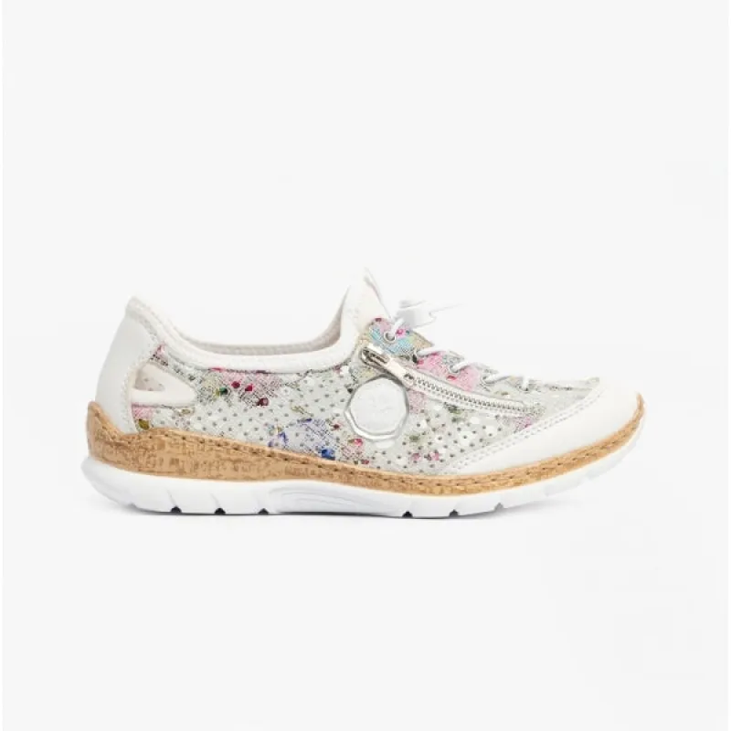 Rieker N42V1-90 Womens Trainers White/Multi sold by Shuperb