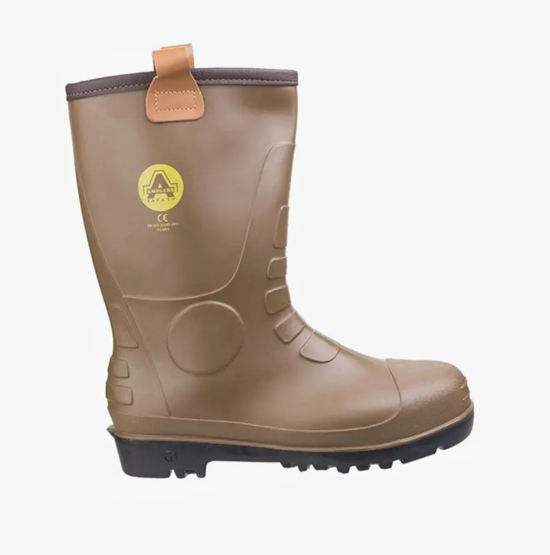 Amblers Safety FS95 Unisex Rigger Safety Boots Wellingtons Tan sold by Shuperb