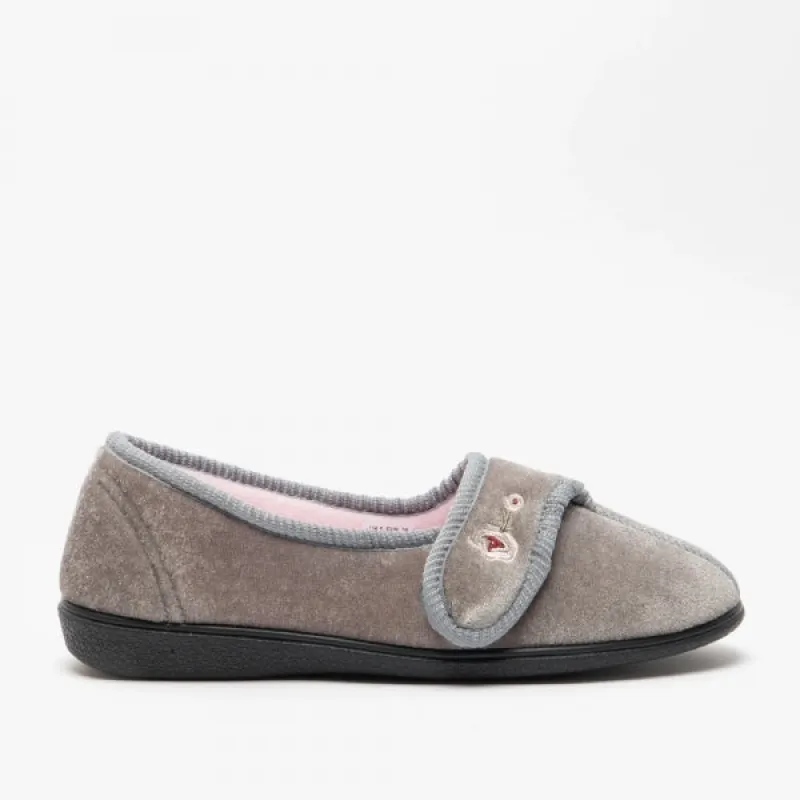 IDA Womens Full Slippers Grey sold by Shuperb