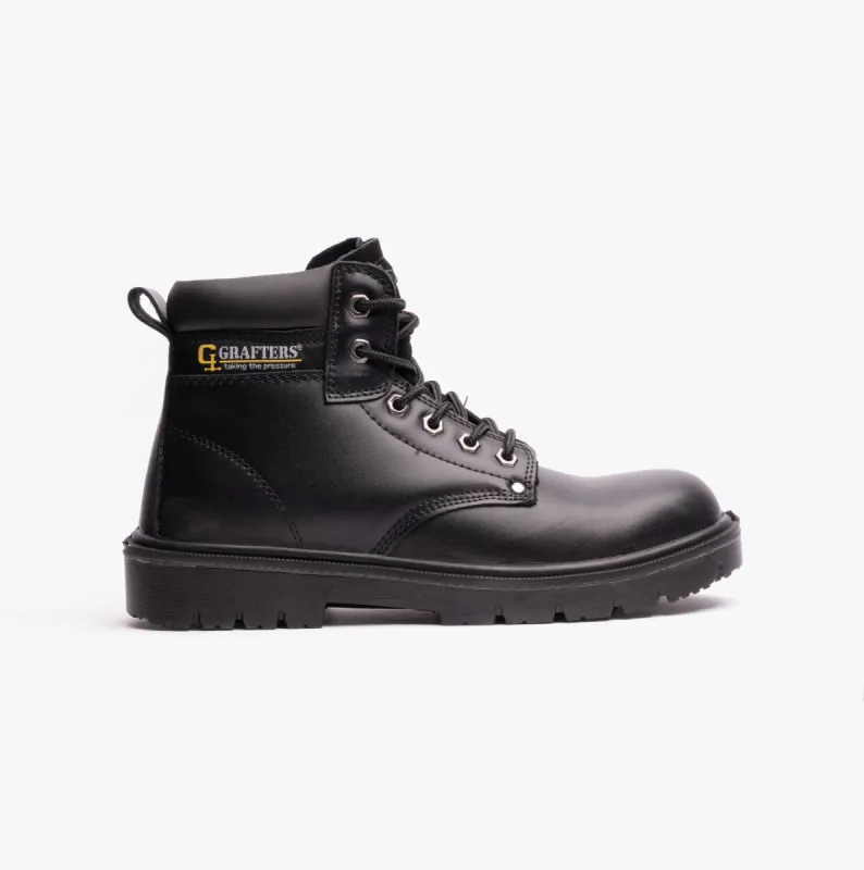 Grafters M958A Mens Leather Safety Boots Black sold by Shuperb
