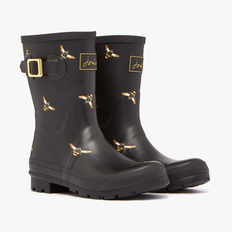 MOLLY Ladies Rubber Wellies Black Metallic Bees sold by Shuperb