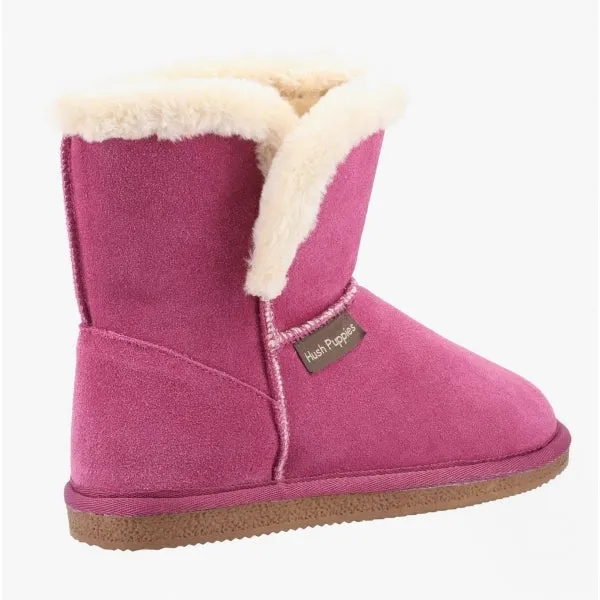 Hush Puppies ASHLEIGH Womens Suede Boot Slippers Rose sold by Shuperb product image thumbnail 4