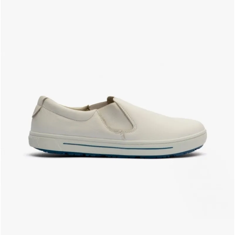 QO 400 Unisex Leather Safety Shoes White made by Shuperb