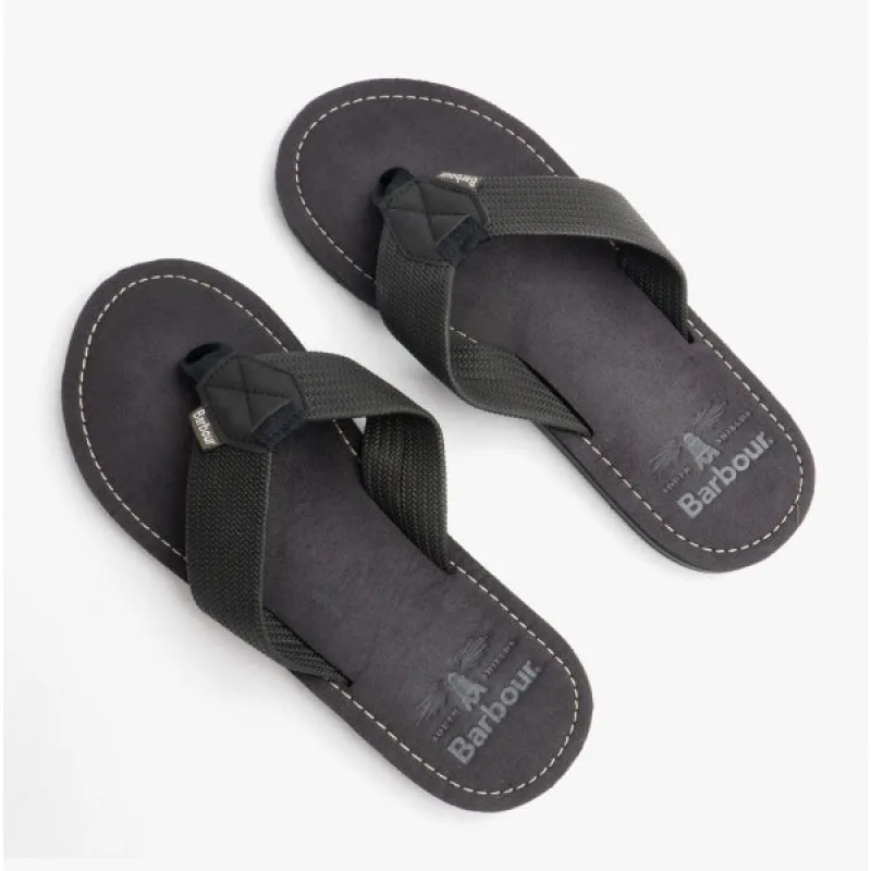 Barbour TOEMAN Mens Flip Flops Black made by Barbour