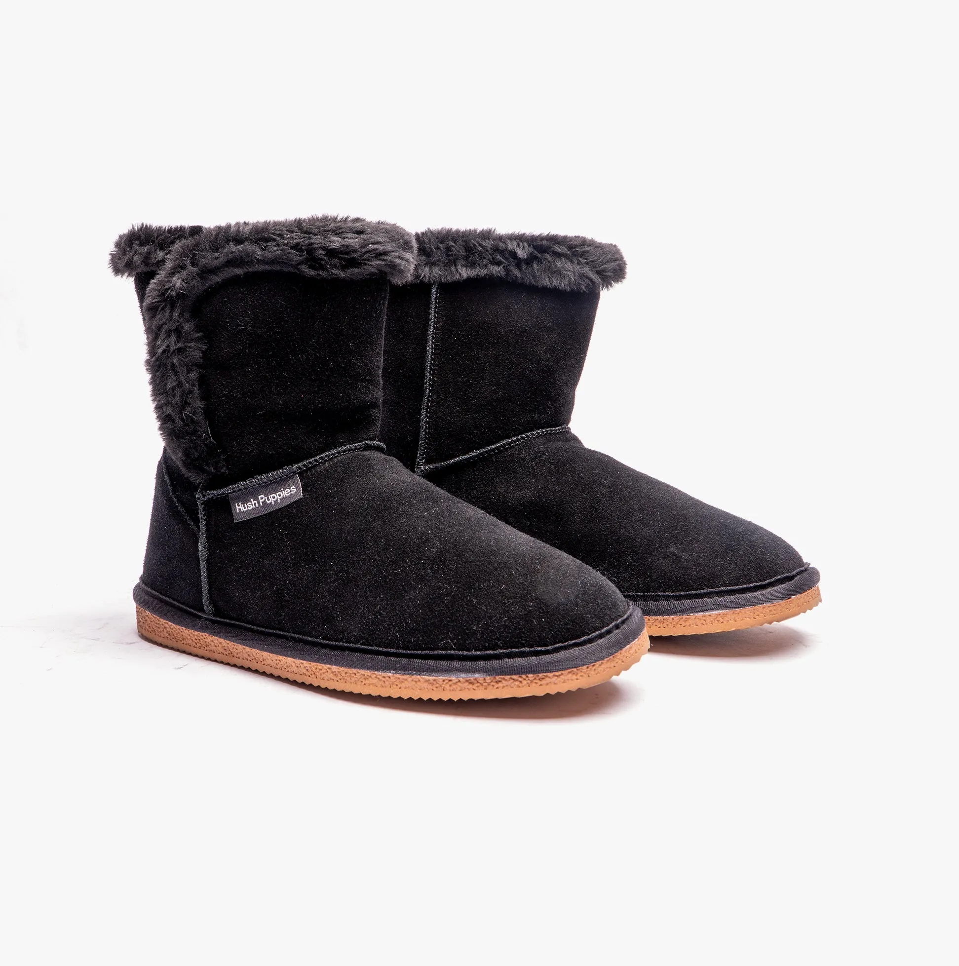 Hush Puppies ASHLEIGH Womens Suede Boot Slippers Black sold by Shuperb product image thumbnail 3