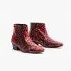 Club Cubano ROMARIO Mens Leather Cuban Heel Boots Python Red sold by Shuperb
