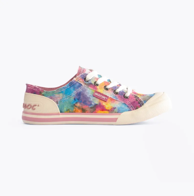 Rocket Dog JAZZIN CANDY TIE DYE Womens Trainers Pink Multi sold by Shuperb