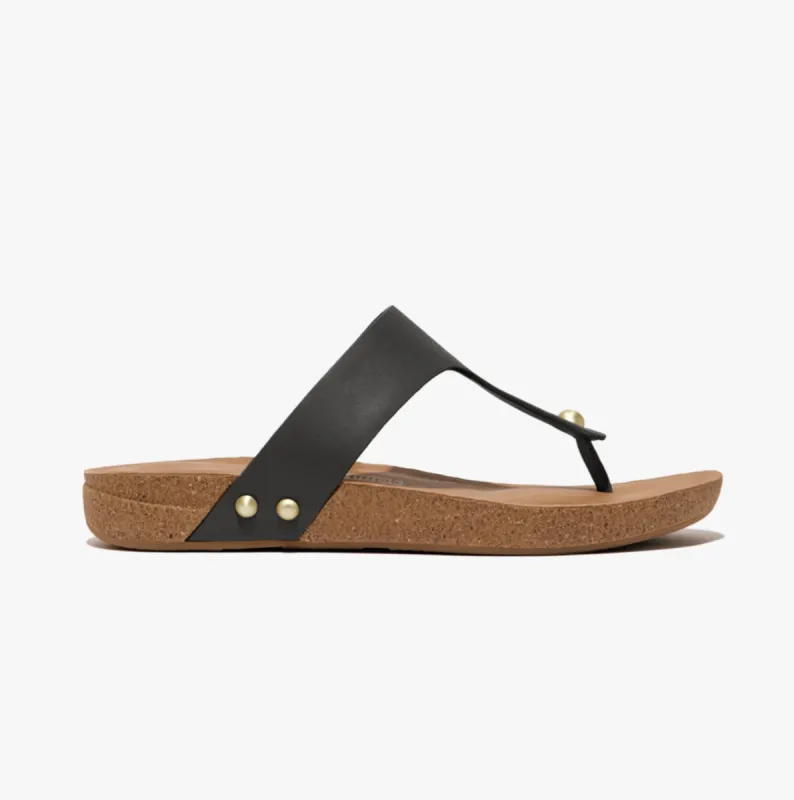 FitFlop iQUSHION LEATHER Womens Toe Post Black sold by Shuperb