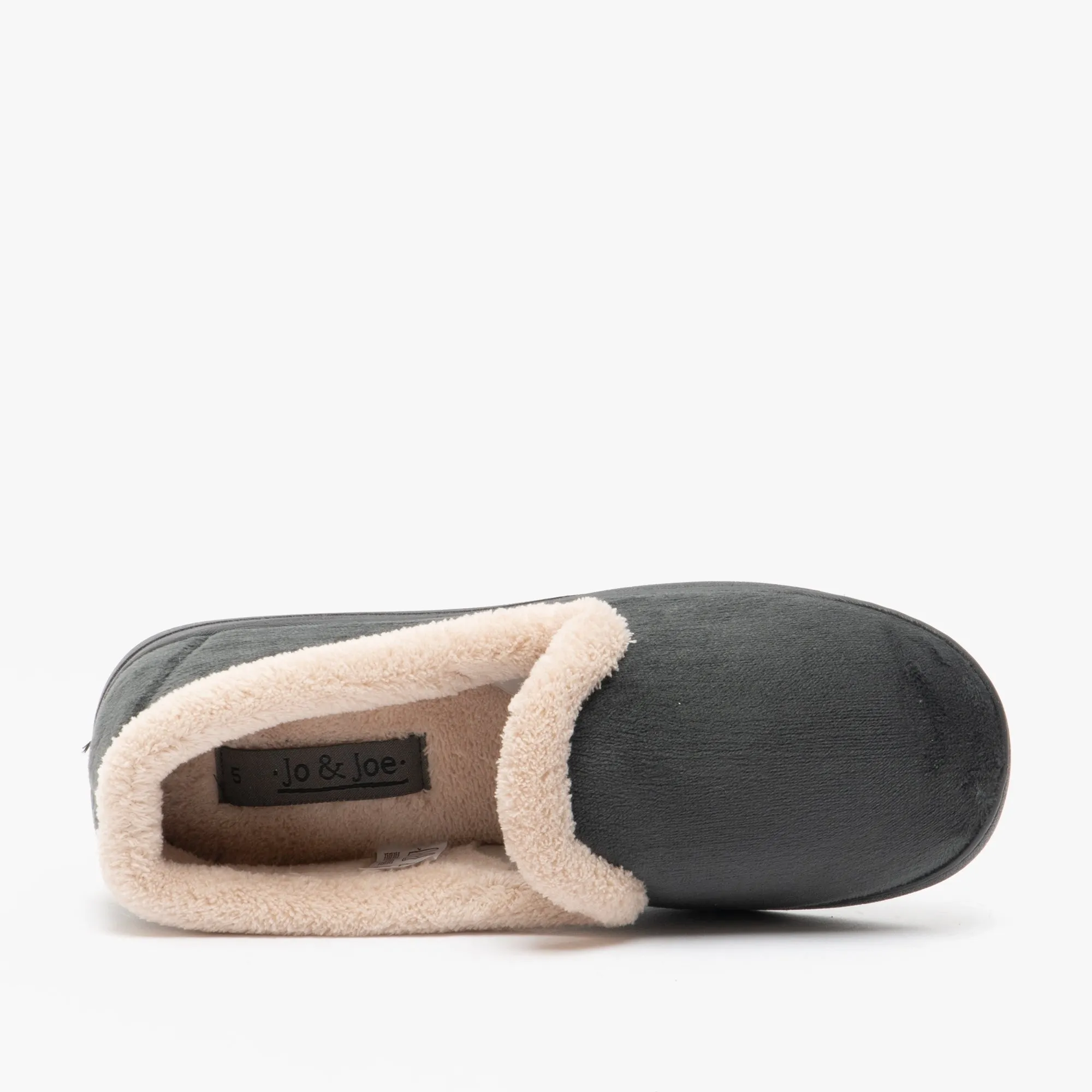 Jo & Joe CASHMERE Womens Velour Full Slippers Charcoal sold by Shuperb product image thumbnail 4