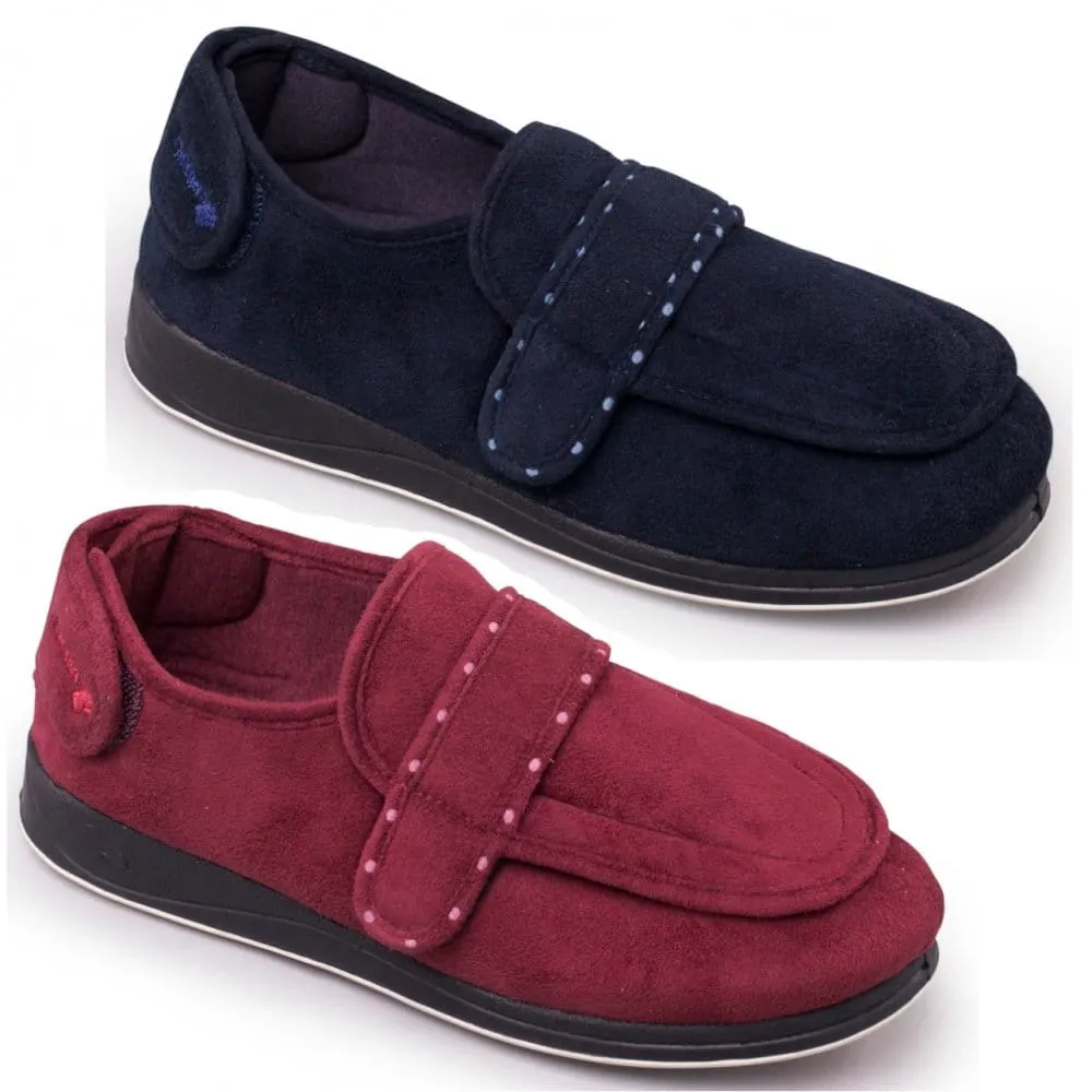 Padders ENFOLD Womens (2E Fit) Touch Fasten Full Slippers Burgundy sold by Shuperb product image thumbnail 2